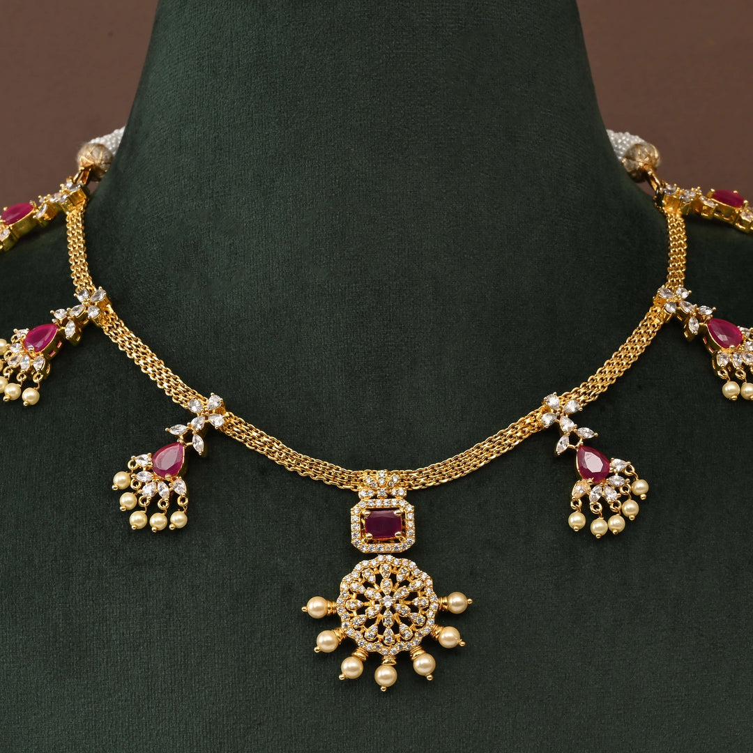 Temple CZ Necklace Set