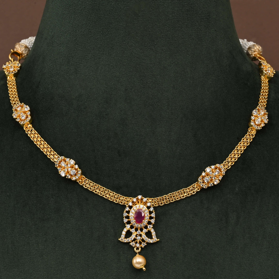 Temple CZ Necklace Set