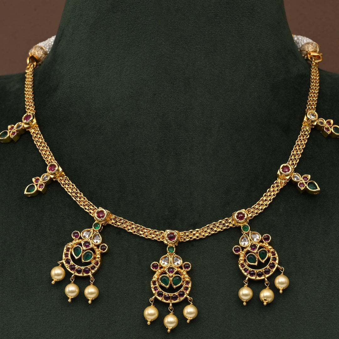 Temple CZ Necklace Set