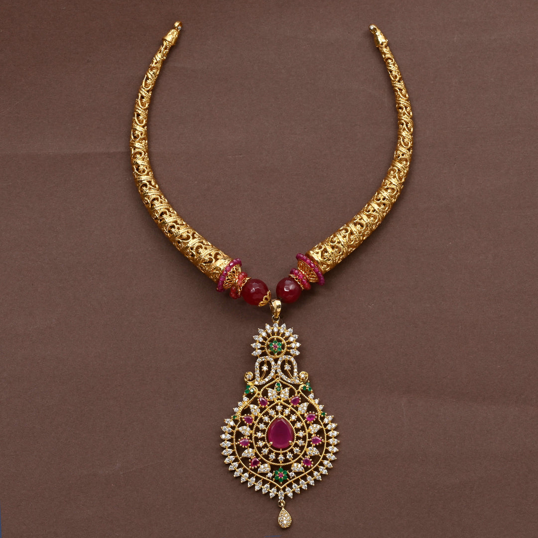 Temple CZ Necklace Set