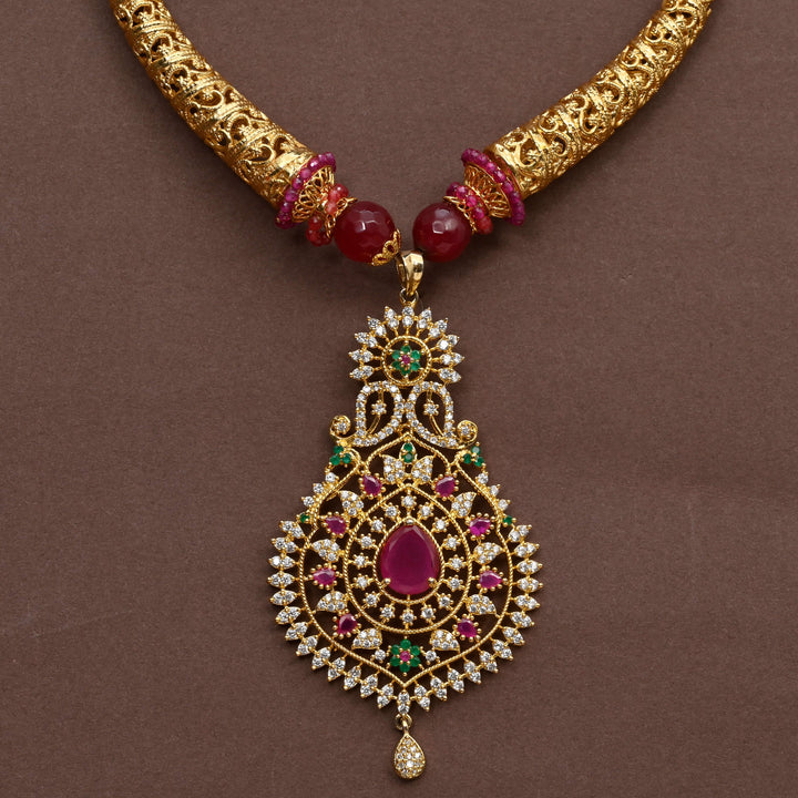 Temple CZ Necklace Set
