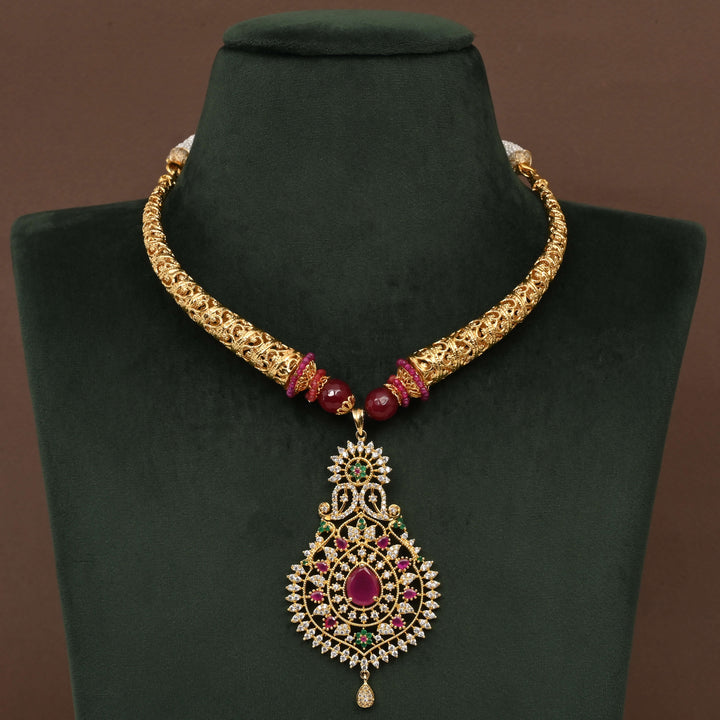 Temple CZ Necklace Set