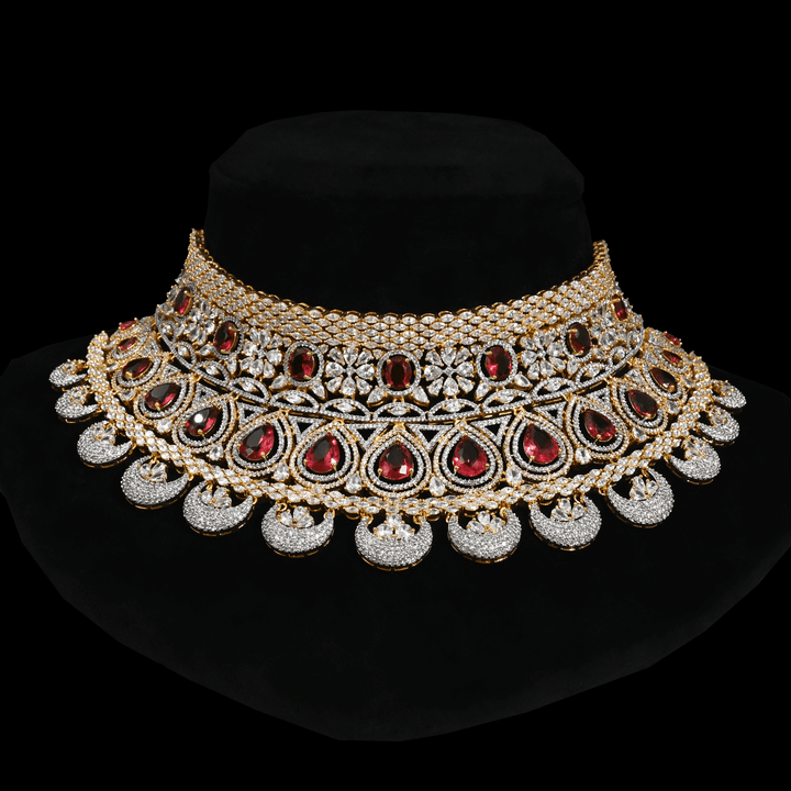 CZ Ruby Heavy Bridal Choker