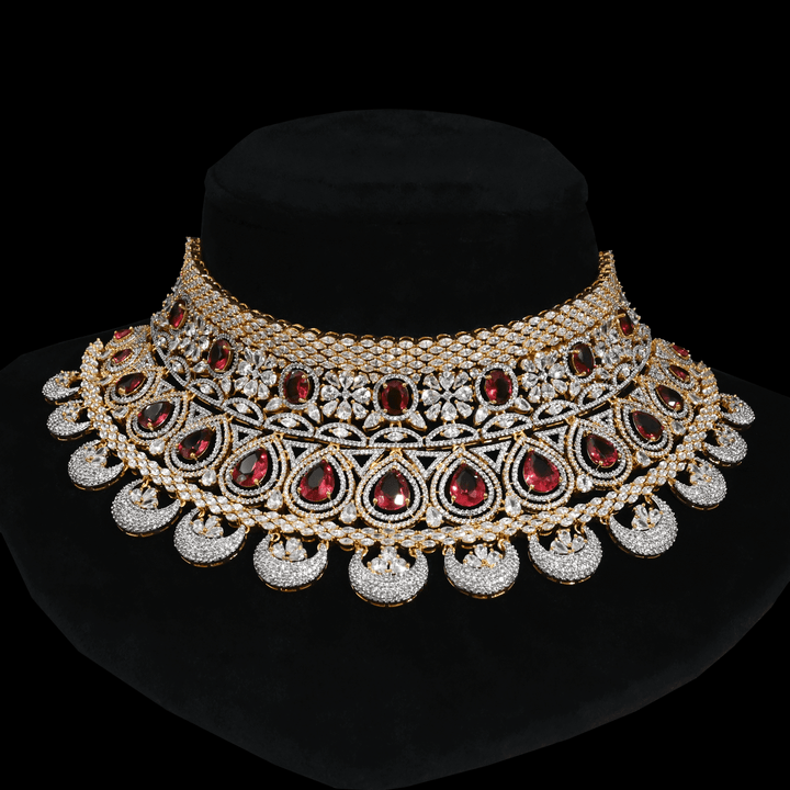 CZ Ruby Heavy Bridal Choker