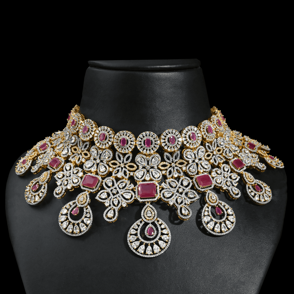 CZ Ruby Heavy Bridal Choker