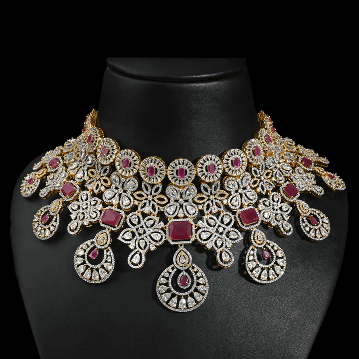 CZ Ruby Heavy Bridal Choker