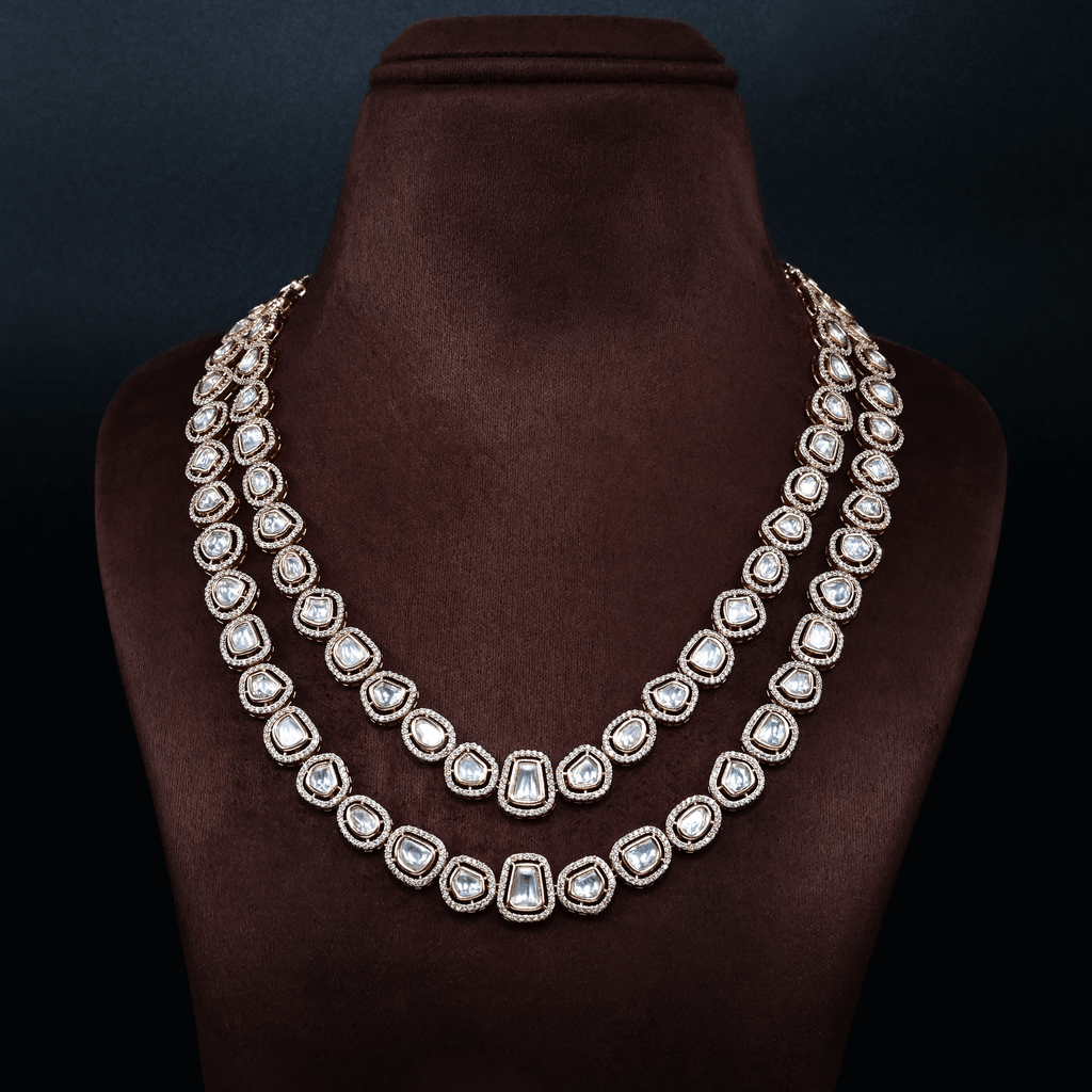 Moissanite 2-Layered Heavy Necklace Set