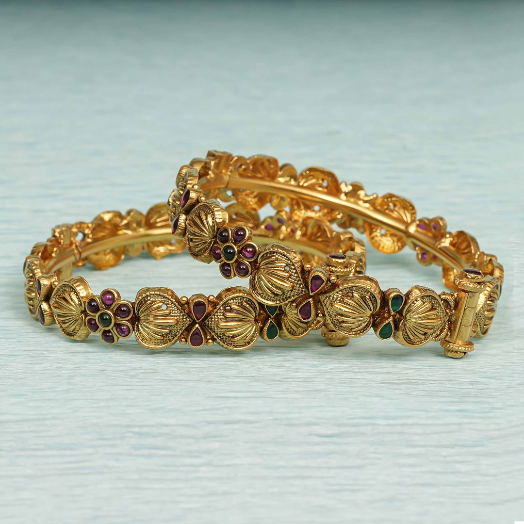 Temple Kundan Bangles