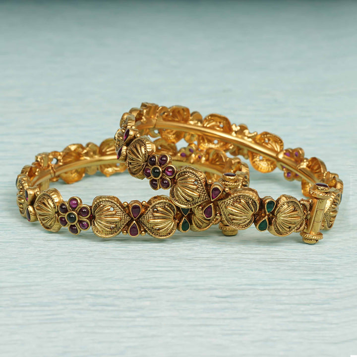 Temple Kundan Bangles