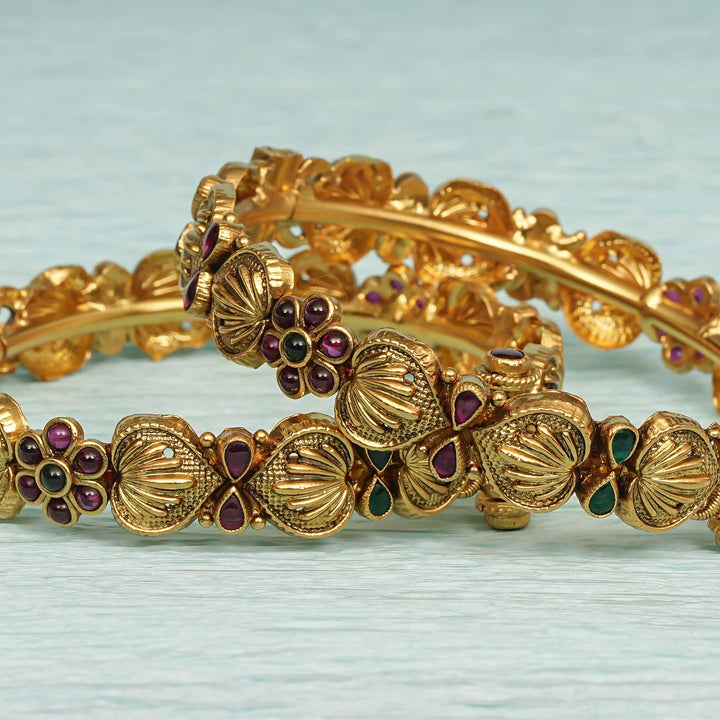 Temple Kundan Bangles