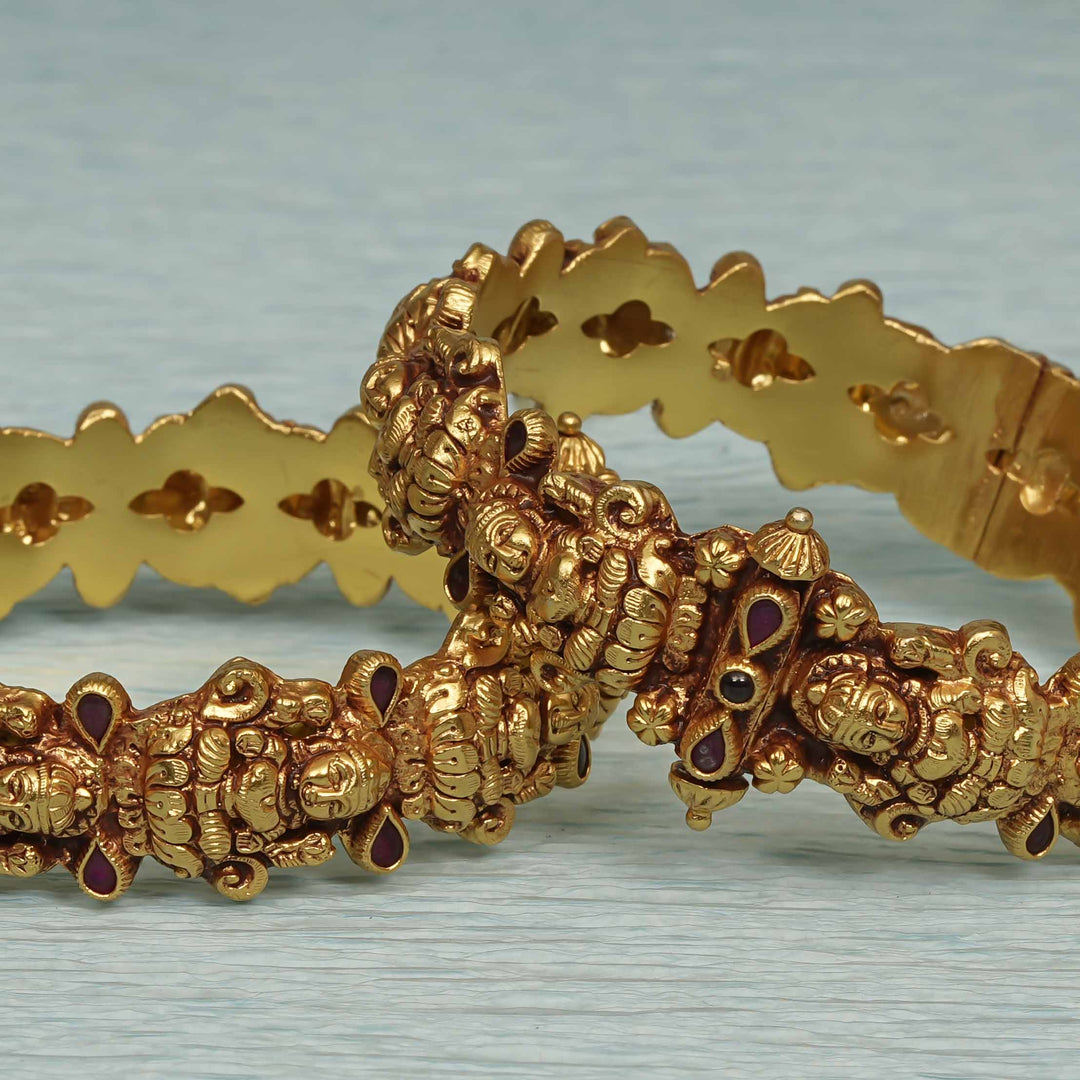 Temple Kundan Bangles