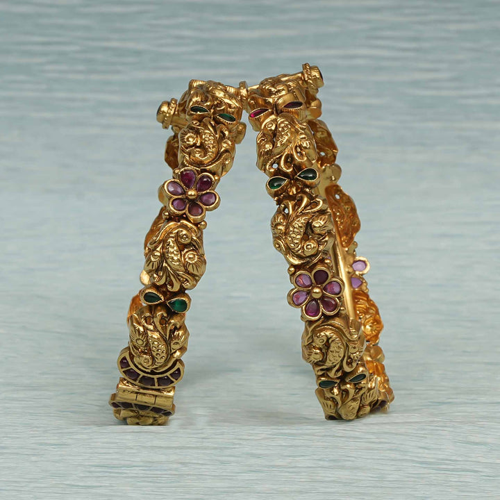 Temple Kundan Bangles