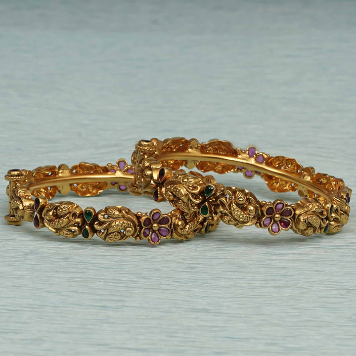 Temple Kundan Bangles