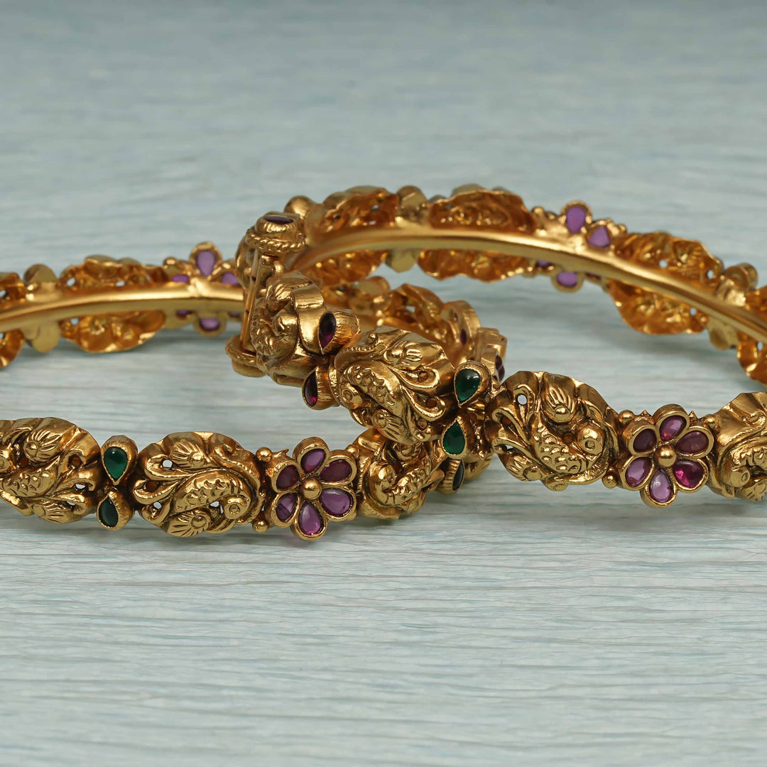 Temple Kundan Bangles