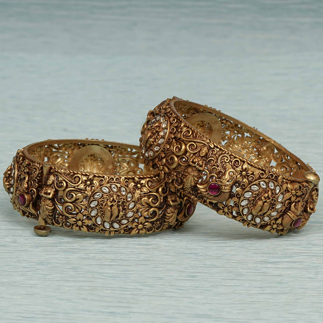 Temple Kundan Bangles