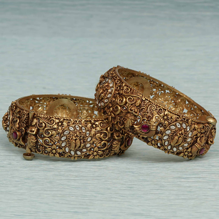 Temple Kundan Bangles