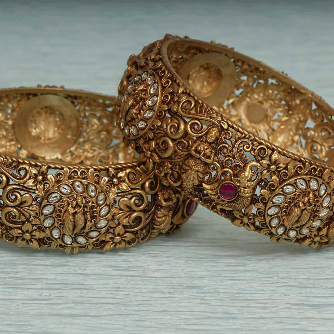 Temple Kundan Bangles
