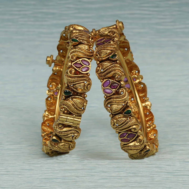 Temple Kundan Bangles