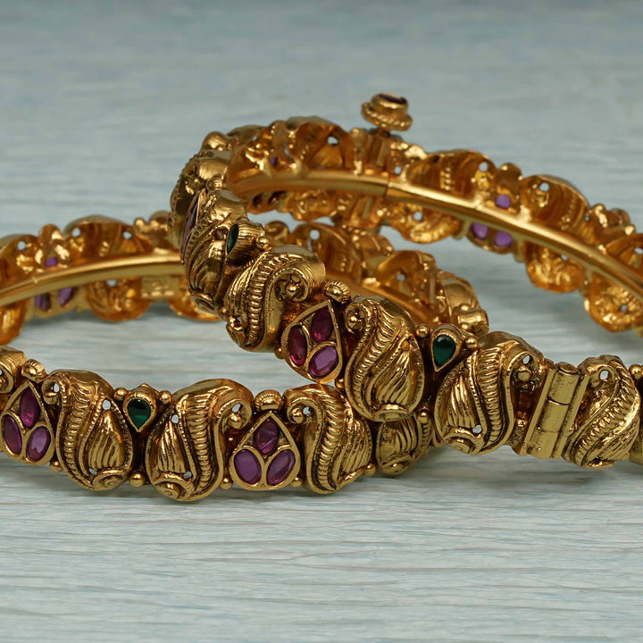 Temple Kundan Bangles