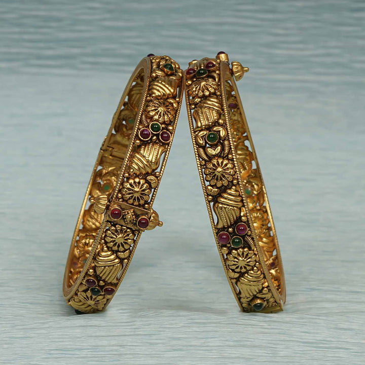 Temple Kundan Bangles
