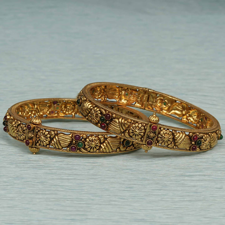 Temple Kundan Bangles