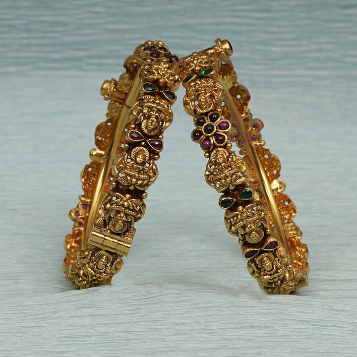 Temple Kundan Bangles