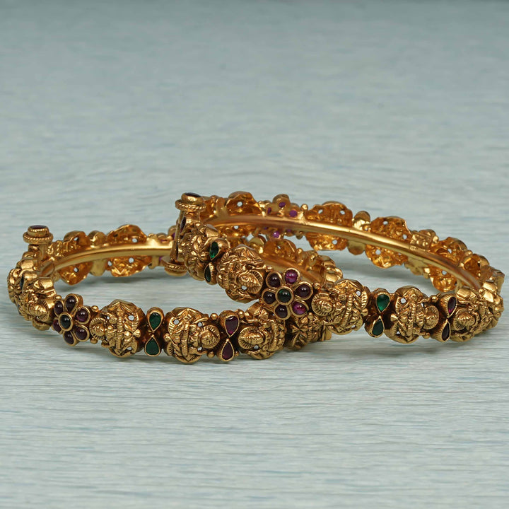 Temple Kundan Bangles