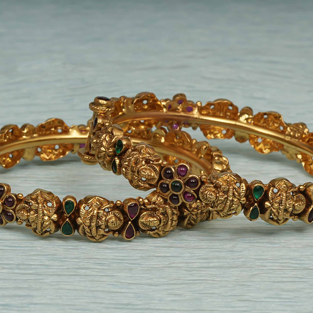 Temple Kundan Bangles