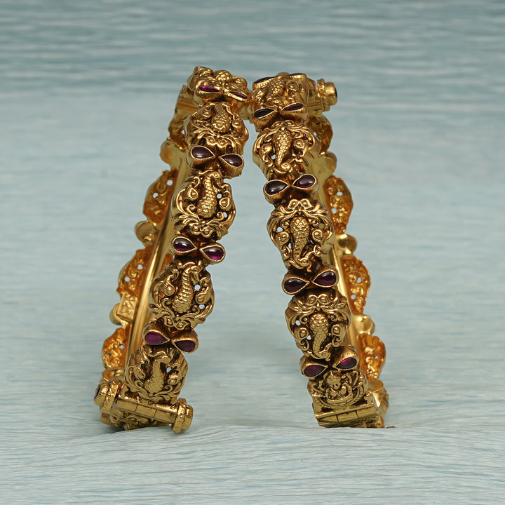 Temple Kundan Bangles