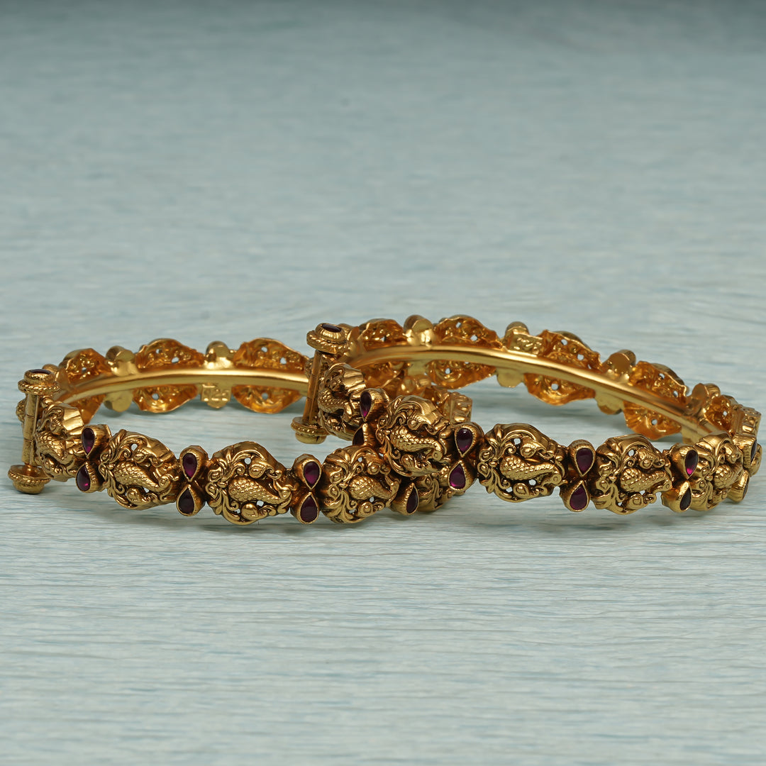 Temple Kundan Bangles