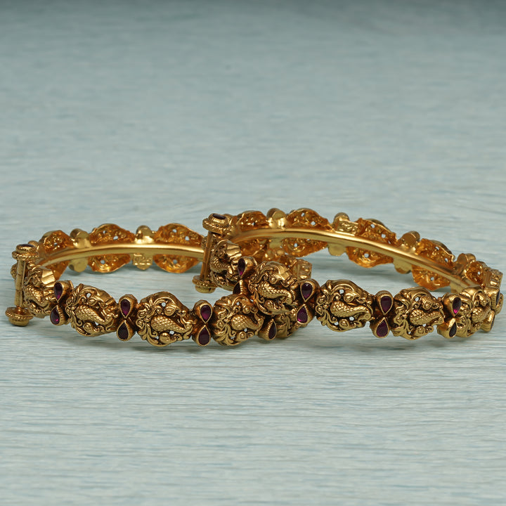 Temple Kundan Bangles