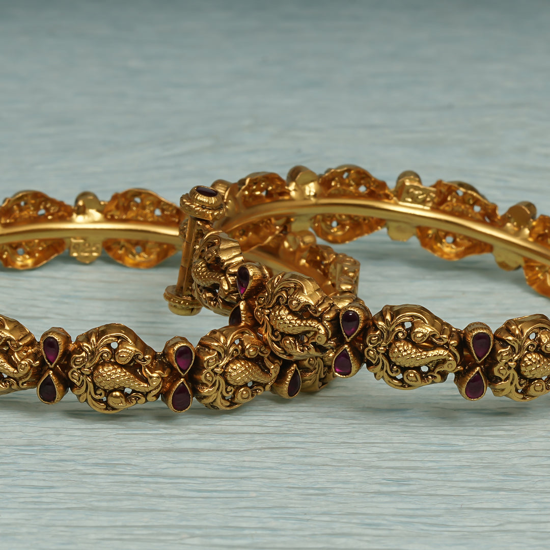 Temple Kundan Bangles
