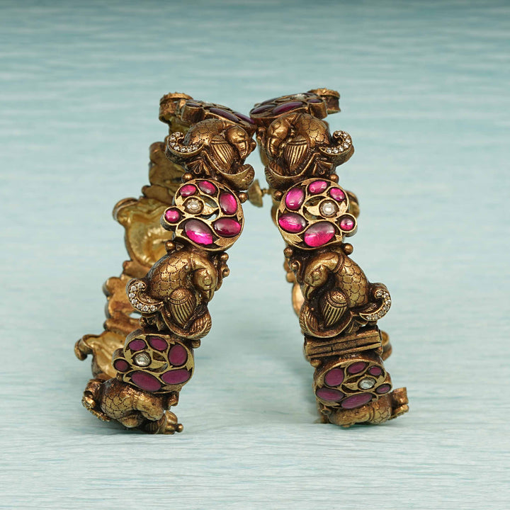 Temple Kundan Bangles