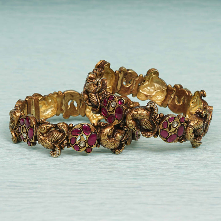Temple Kundan Bangles