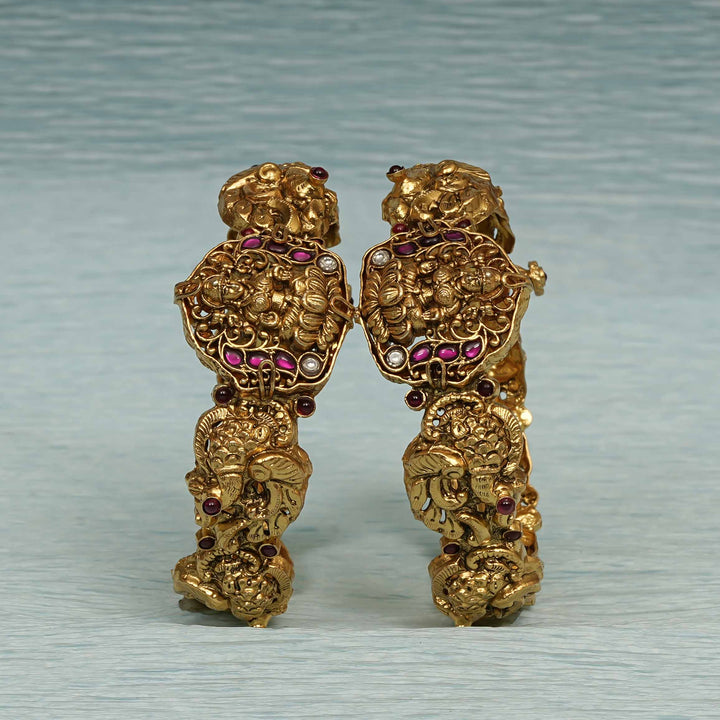 Temple Kundan Bangles