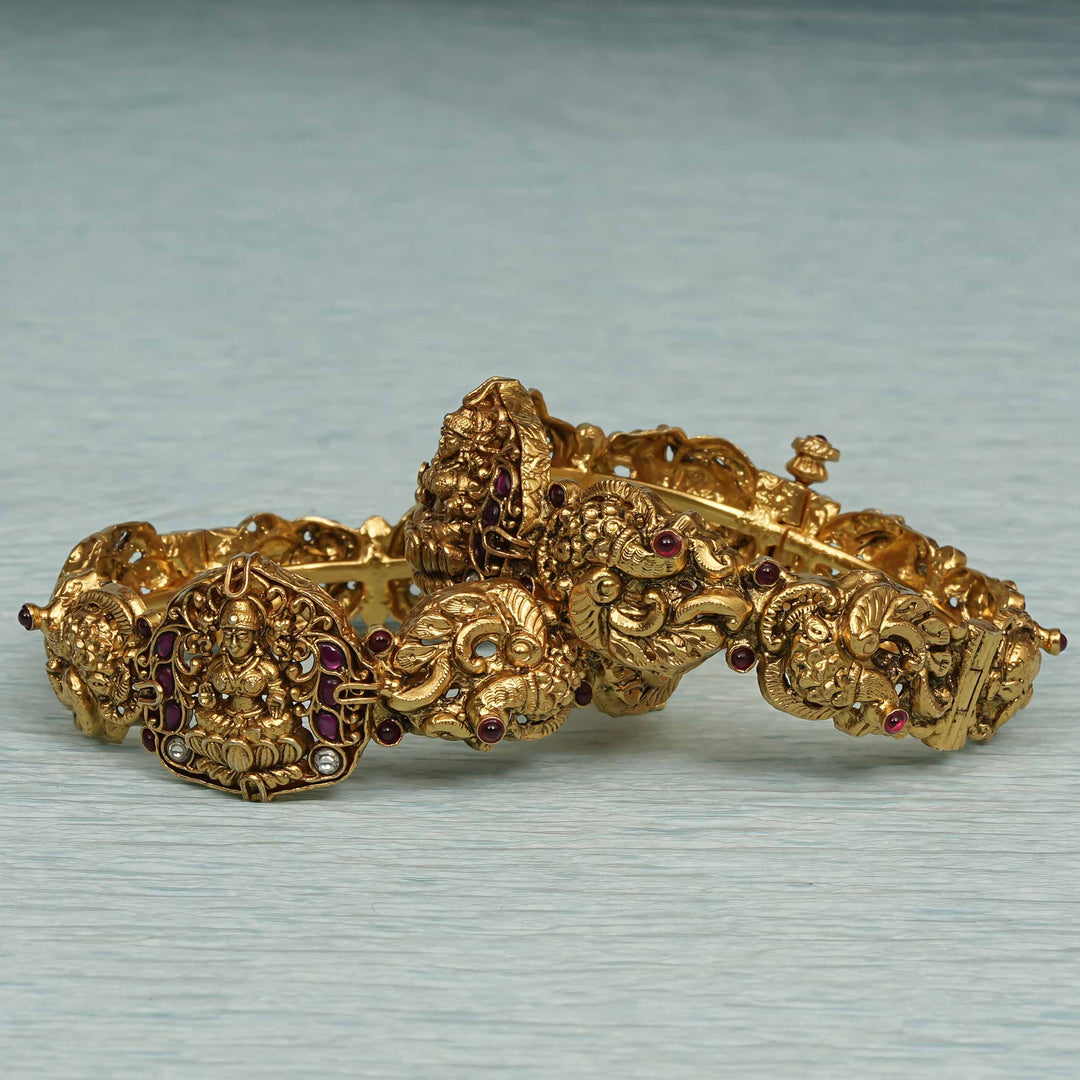 Temple Kundan Bangles