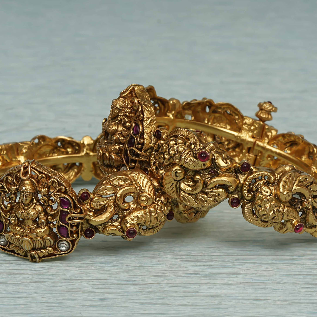 Temple Kundan Bangles
