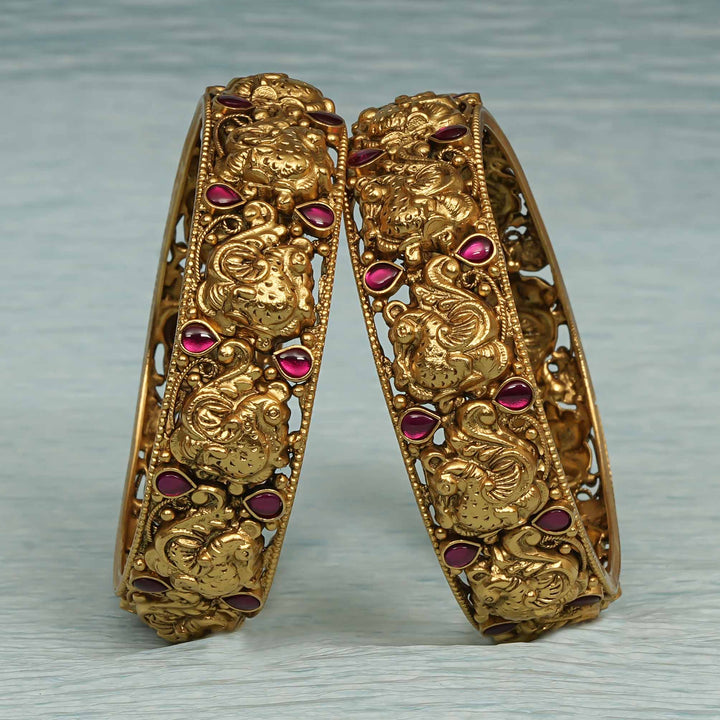 Temple Kundan Bangles