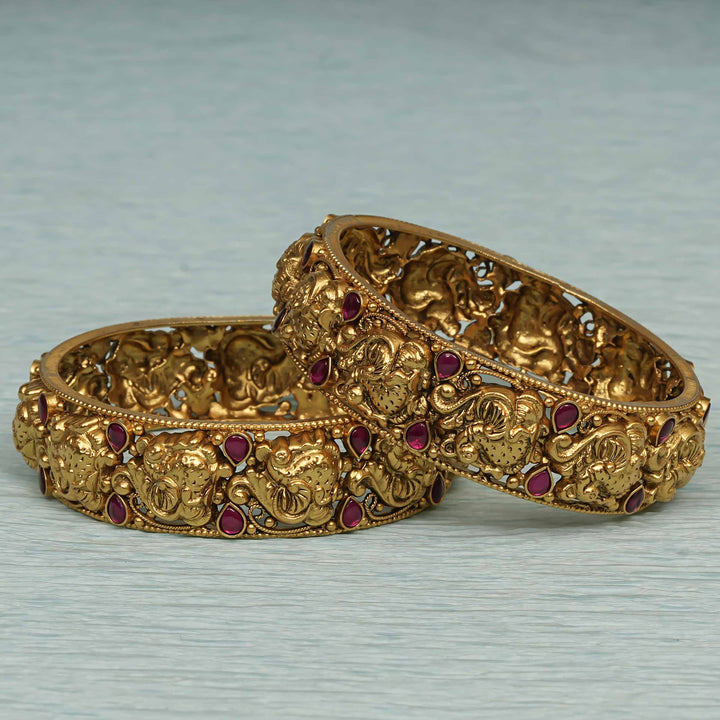 Temple Kundan Bangles