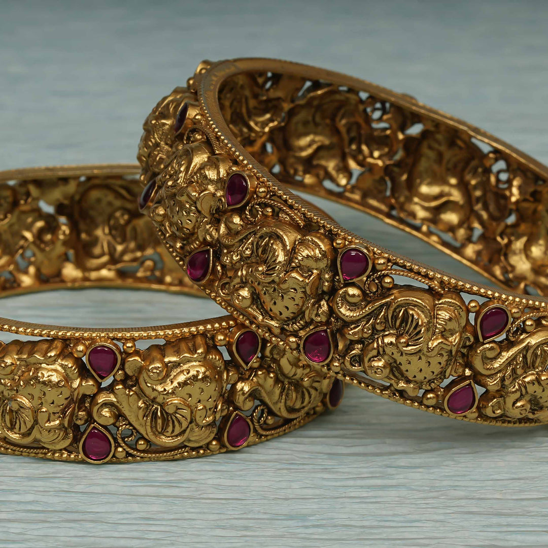 Temple Kundan Bangles