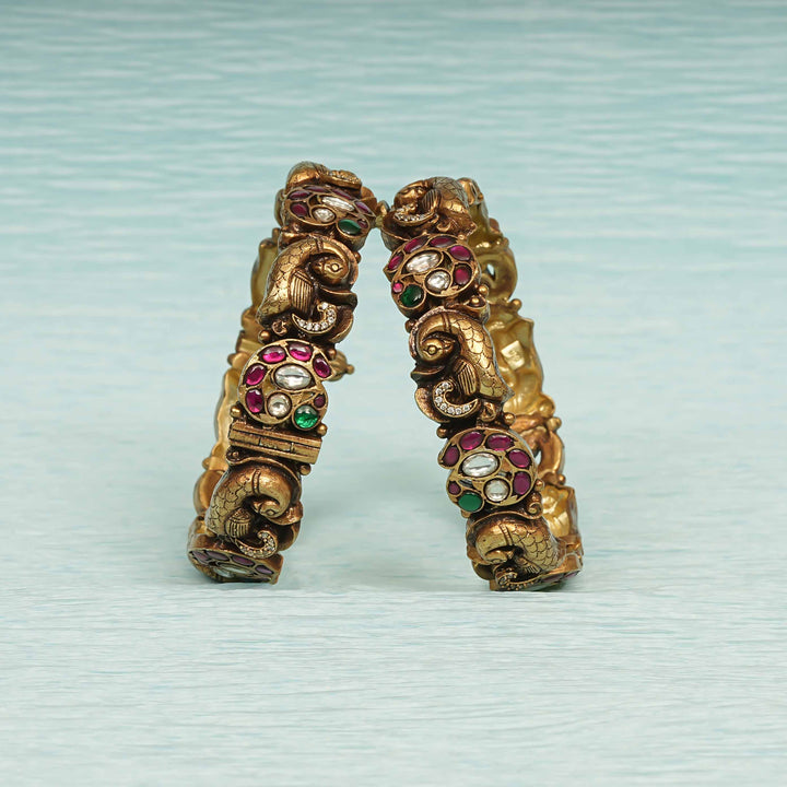 Temple Kundan Bangles