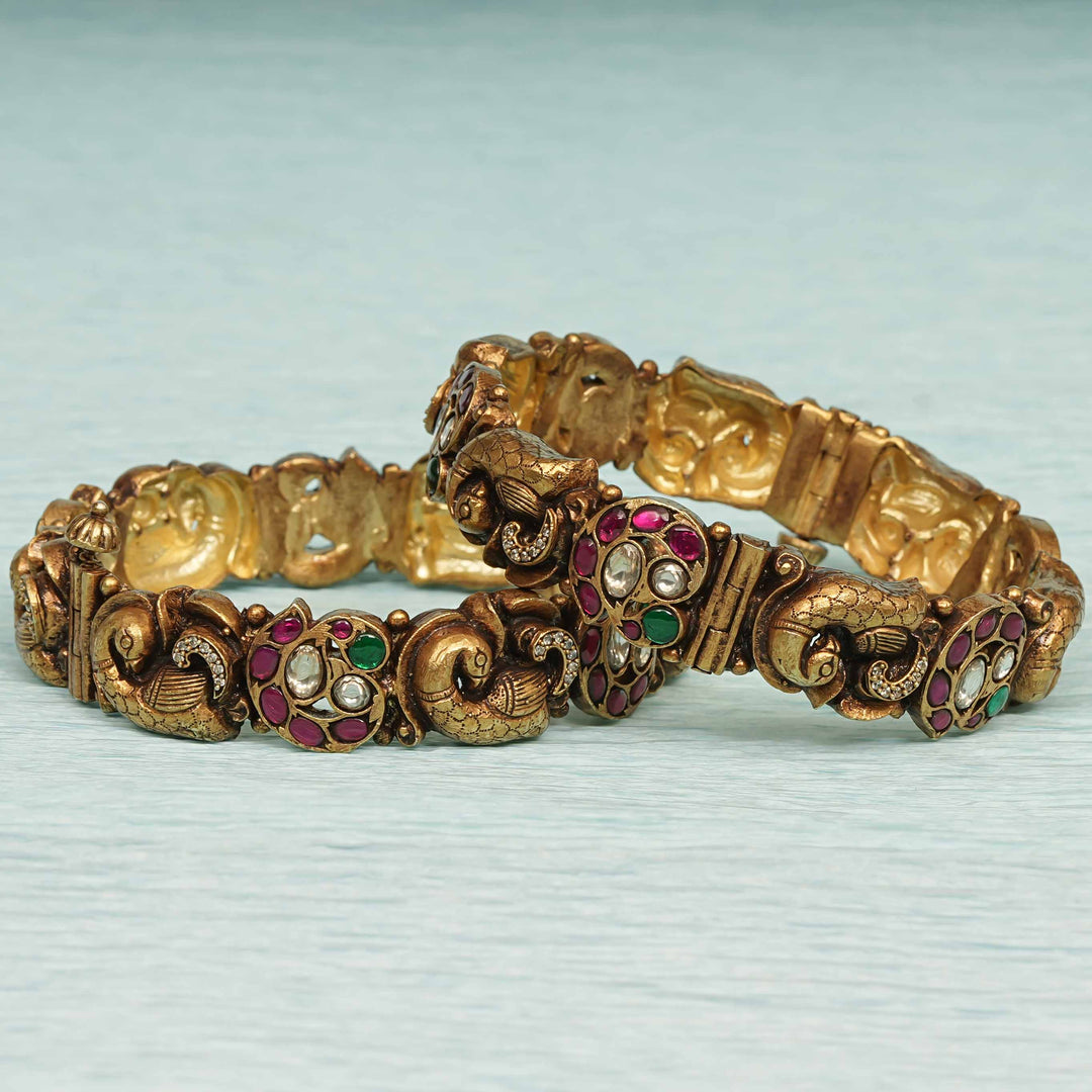 Temple Kundan Bangles