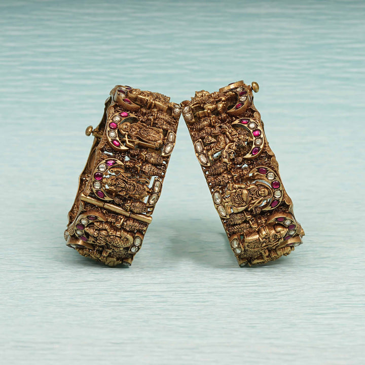 Temple Kundan Bangles