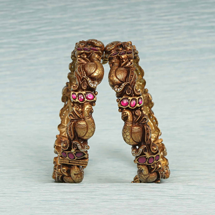 Temple Kundan Bangles