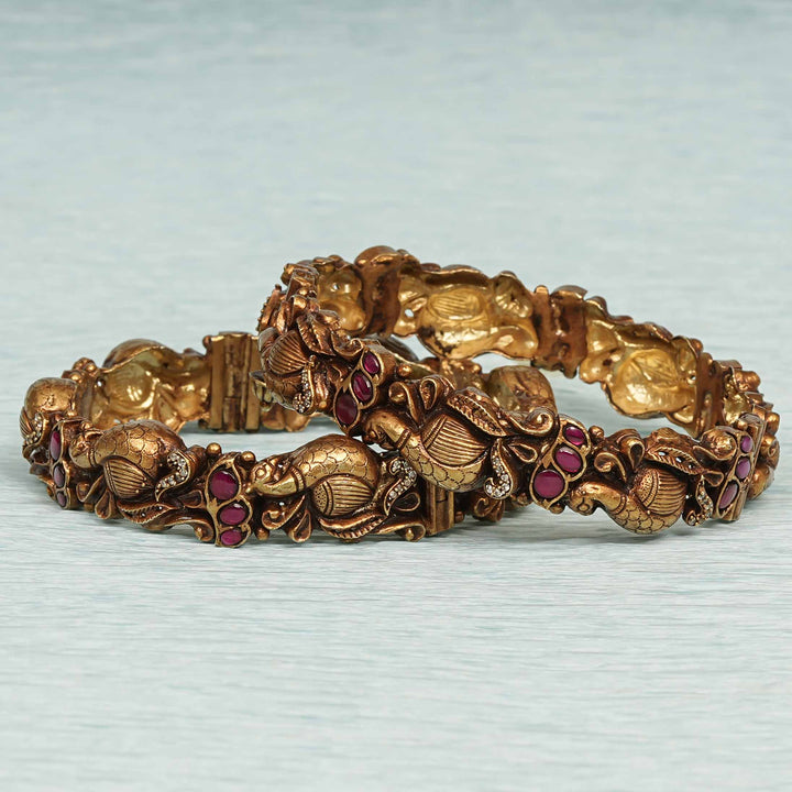 Temple Kundan Bangles