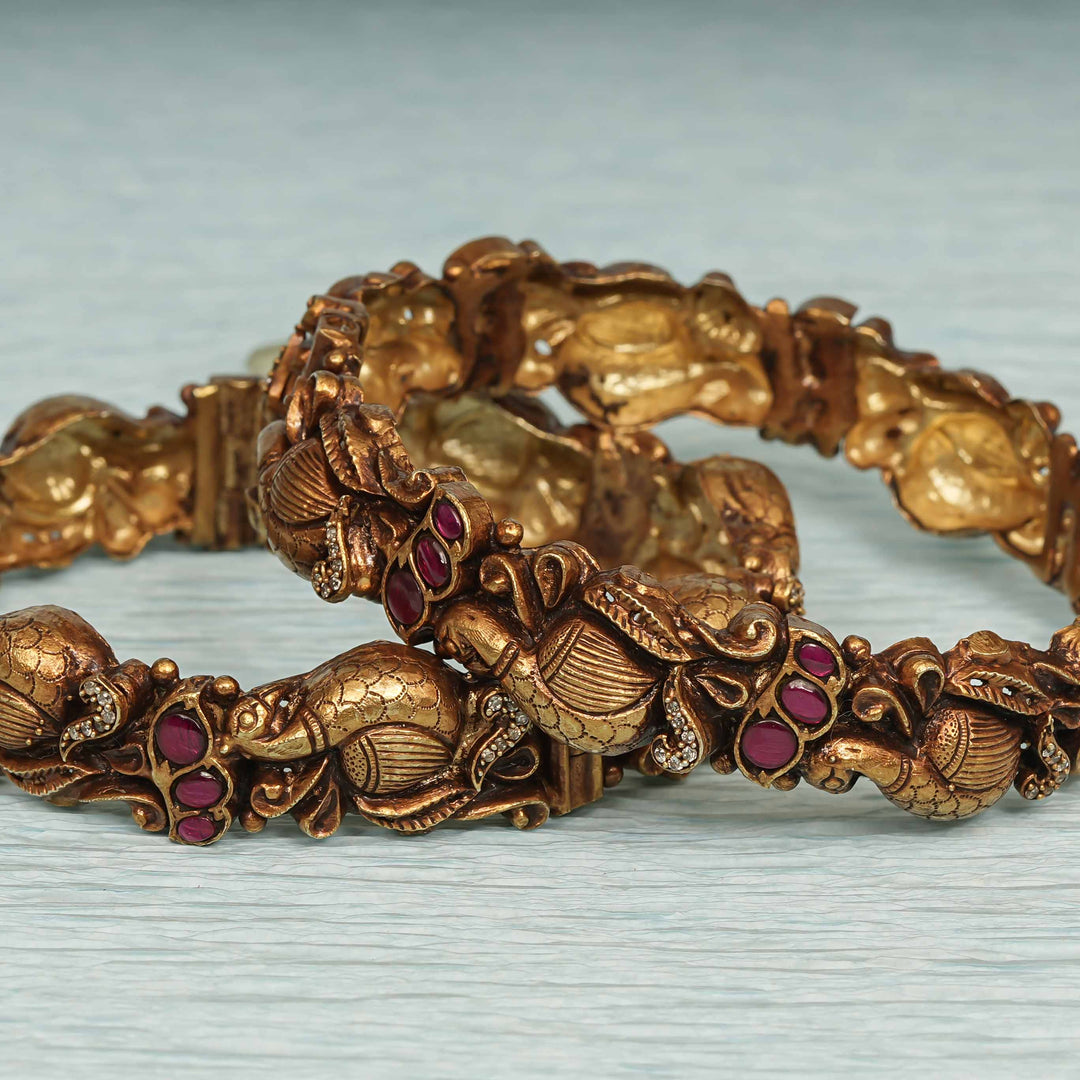 Temple Kundan Bangles