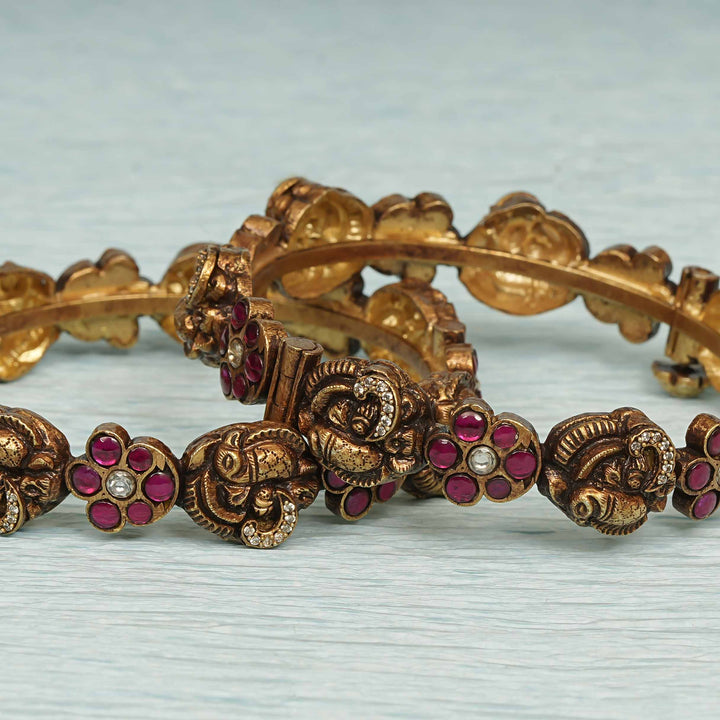 Temple Kundan Bangles