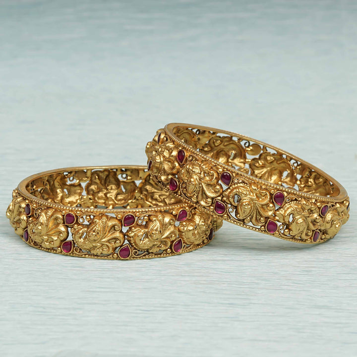 Temple Kundan Bangles