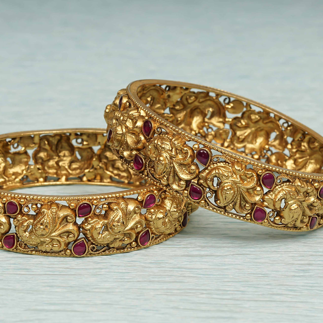 Temple Kundan Bangles