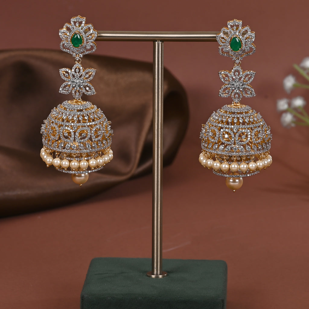 Silver CZ Jhumka